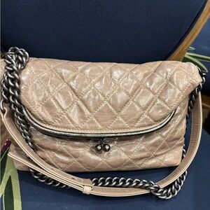 Chanel Tabatiere Foldover Kiss Lock Bag Purse